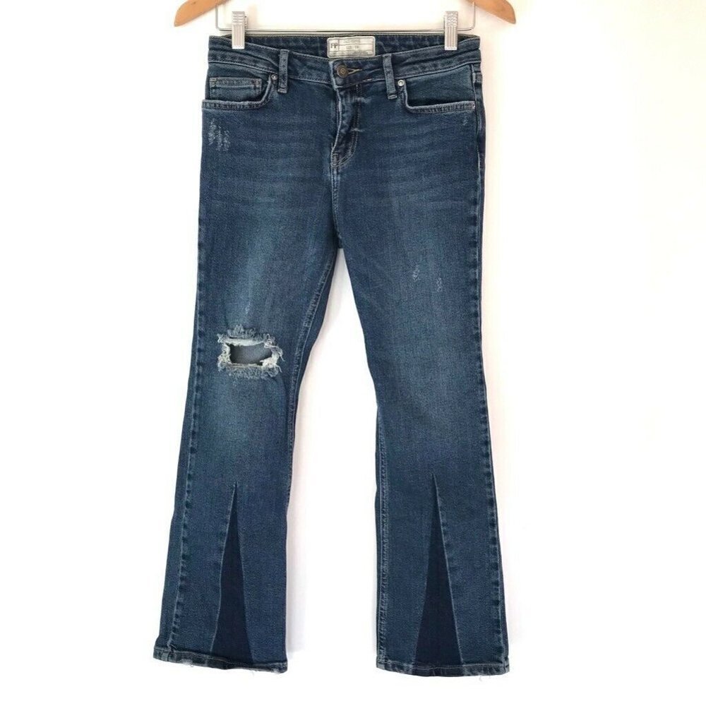 Free People Flare Ankle Jeans Blue Medium Wash 26